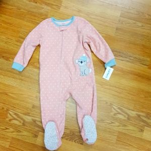 Carter's polyester zip-up footie pajamas koala